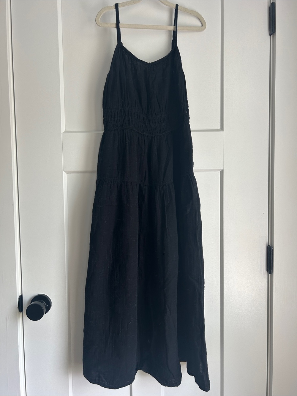 Old Navy Black Fit & Flare Smocked Midi Dress XS